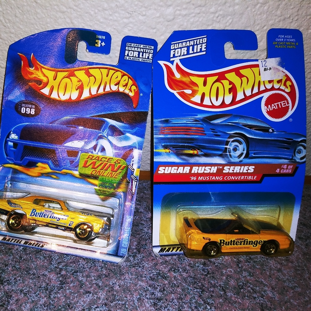 2 New in Pkg. Butterfinger Hotwheels